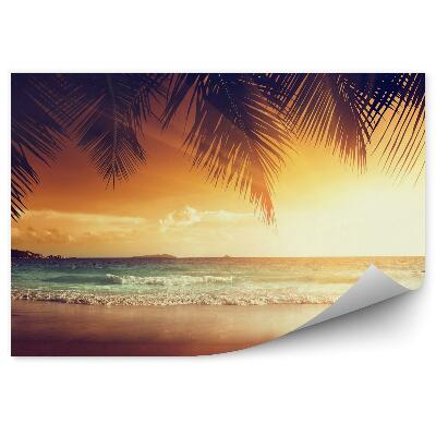 Fototapeta Západ slnka na pláži v Karibskom mori