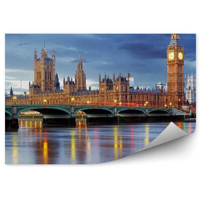 Fototapeta na stenu Súmrak zamračenej oblohy osvetľuje mesto Big Ben