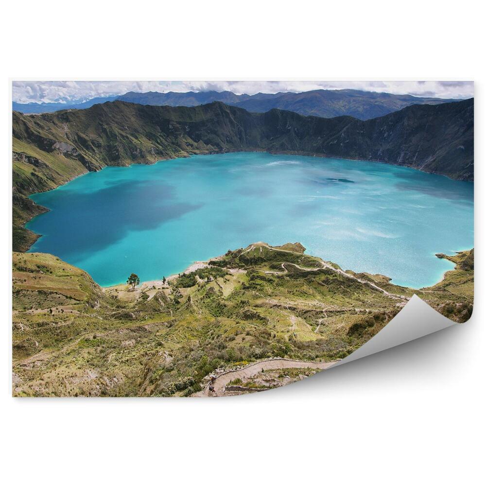 Fototapeta Jazero v kaldere sopky Quilotoa