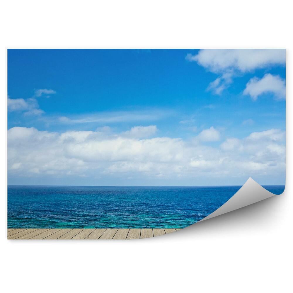 Fototapeta Drevená Terasa Mólo Oceán More Obloha Mraky