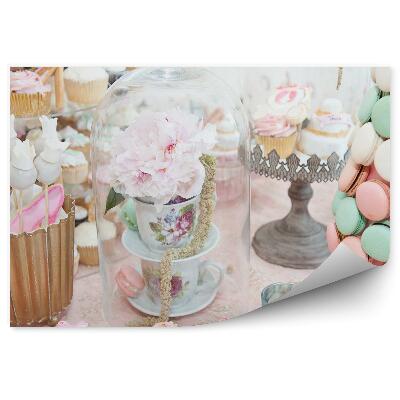 Fototapeta Kaviareň pečené sladkosti koláče cupcakes kvety