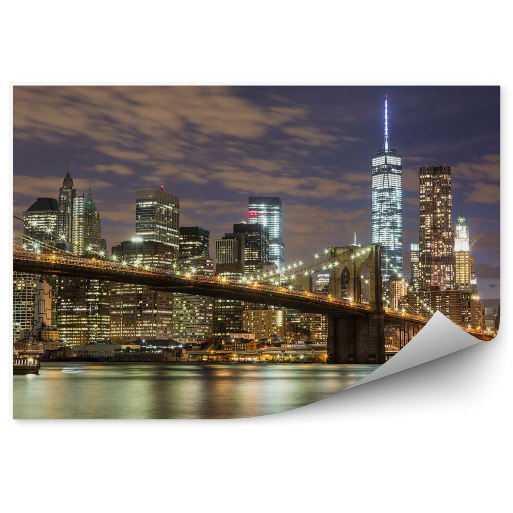 Fototapeta na stenu Brooklynský most a mrakodrapy v centre New Yorku