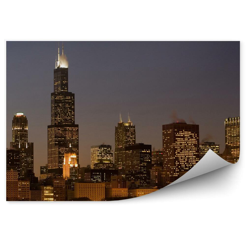Fototapeta Mrakodrapy svetlá Chicago oceán