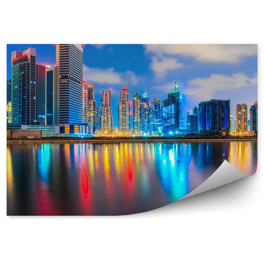 Fototapeta Mrakodrapy obloha svetlá mraky oceán Dubaj