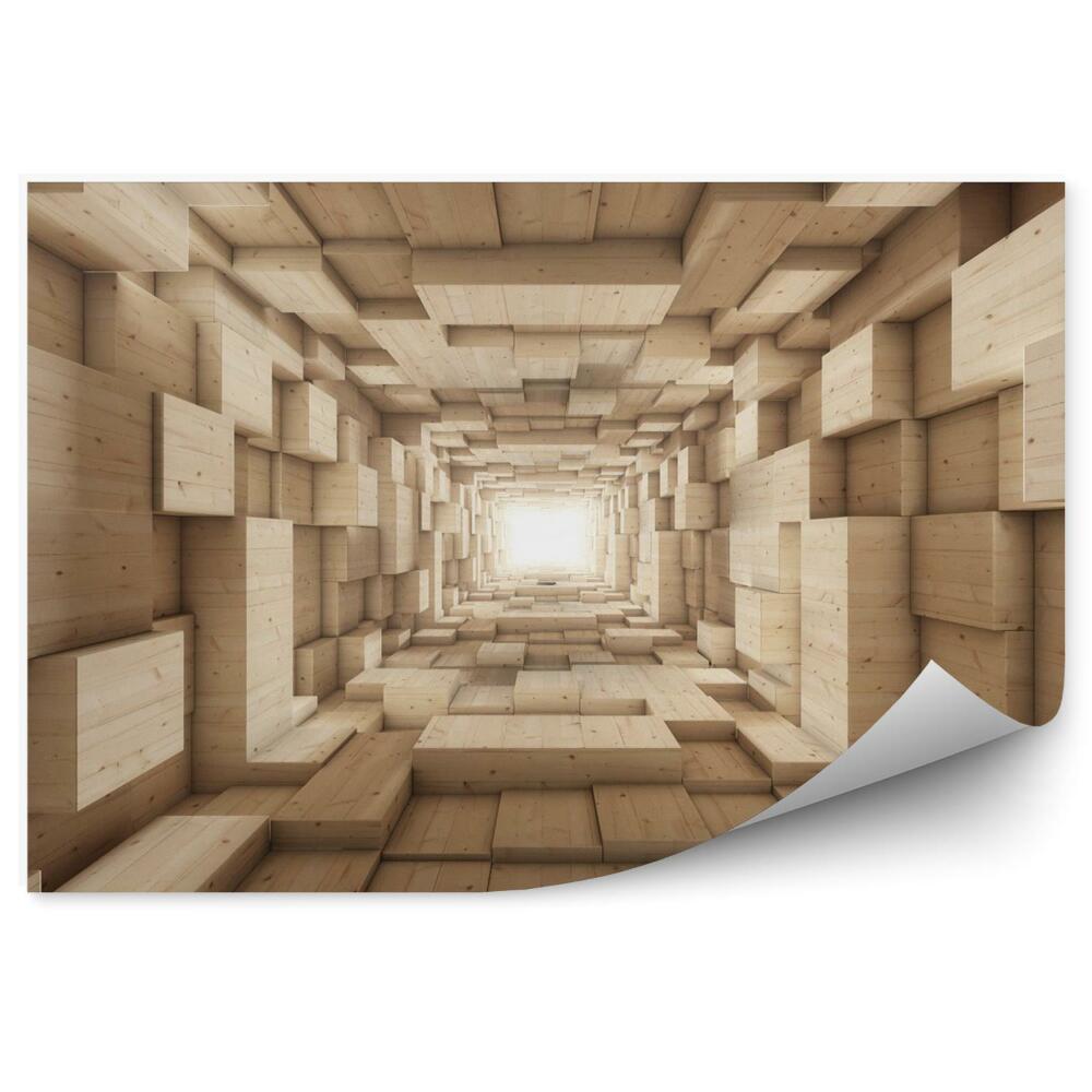 Fototapeta Drevený 3d tunel