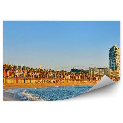 Fototapeta na stenu Pláž oceán palmy budovy Barcelona Španielsko