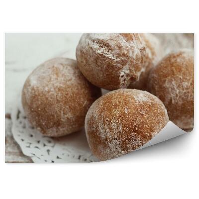 Fototapeta na stenu Sladké okrúhle šišky cukrová poleva občerstvenie pečivo