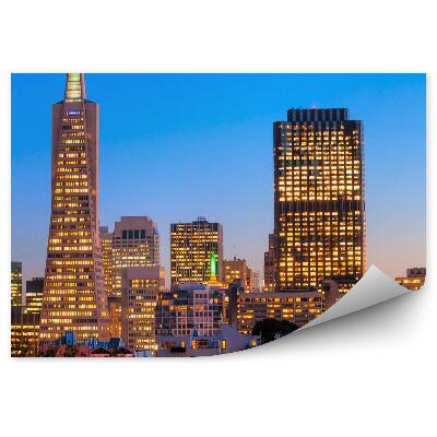 Fototapeta na stenu Mrakodrapy kalifornské budovy nočné svetlo