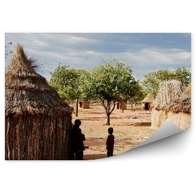 Fototapeta na stenu Himba dediny stromy obloha mraky africké domy