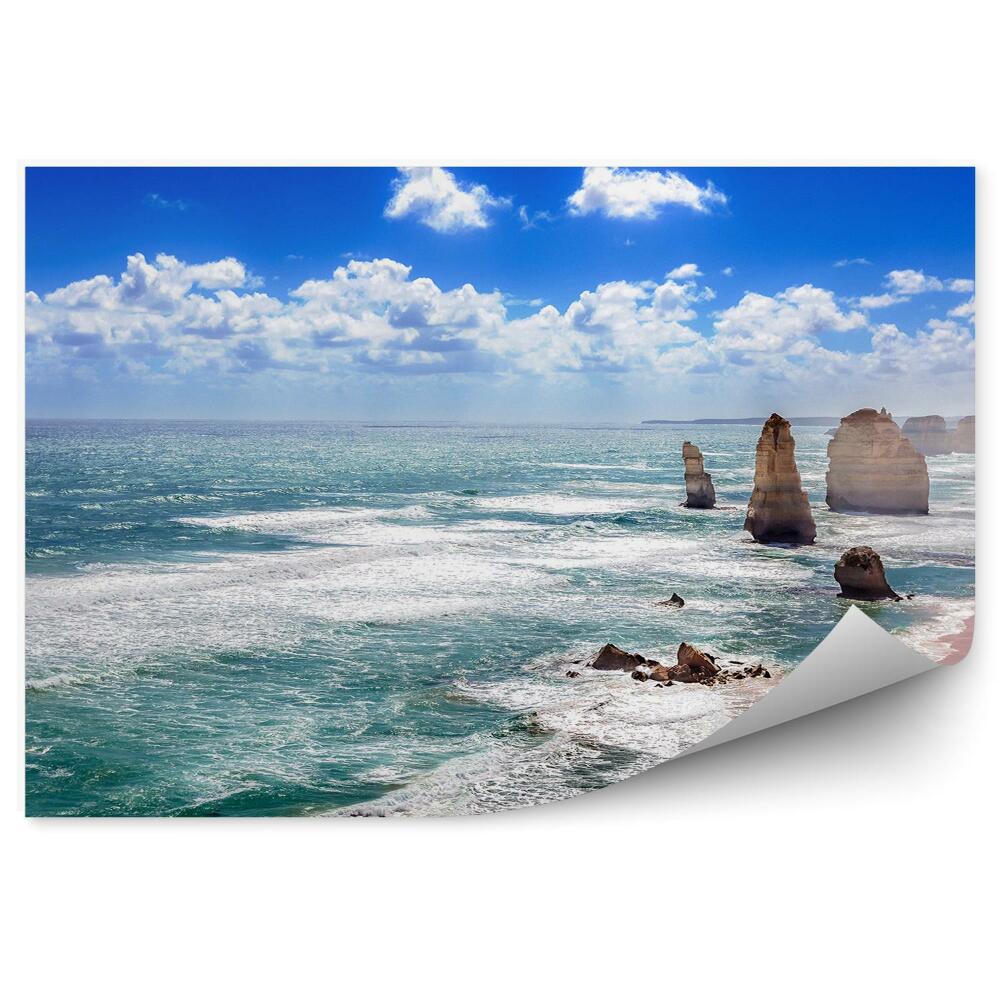 Fototapeta Dvanásť apoštolov oceán pláž Austrália vlny obloha mraky