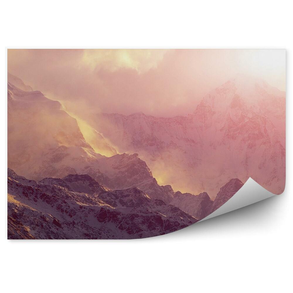 Fototapeta Západ slnka hory hmla