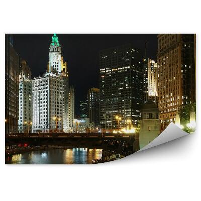 Fototapeta na stenu Mrakodrapy svetlá most Chicago rieka