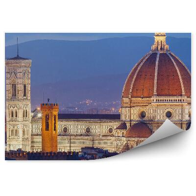 Fototapeta Katedrála Santa Maria del Fiore stavby Michelangelovo námestie Florencia noc