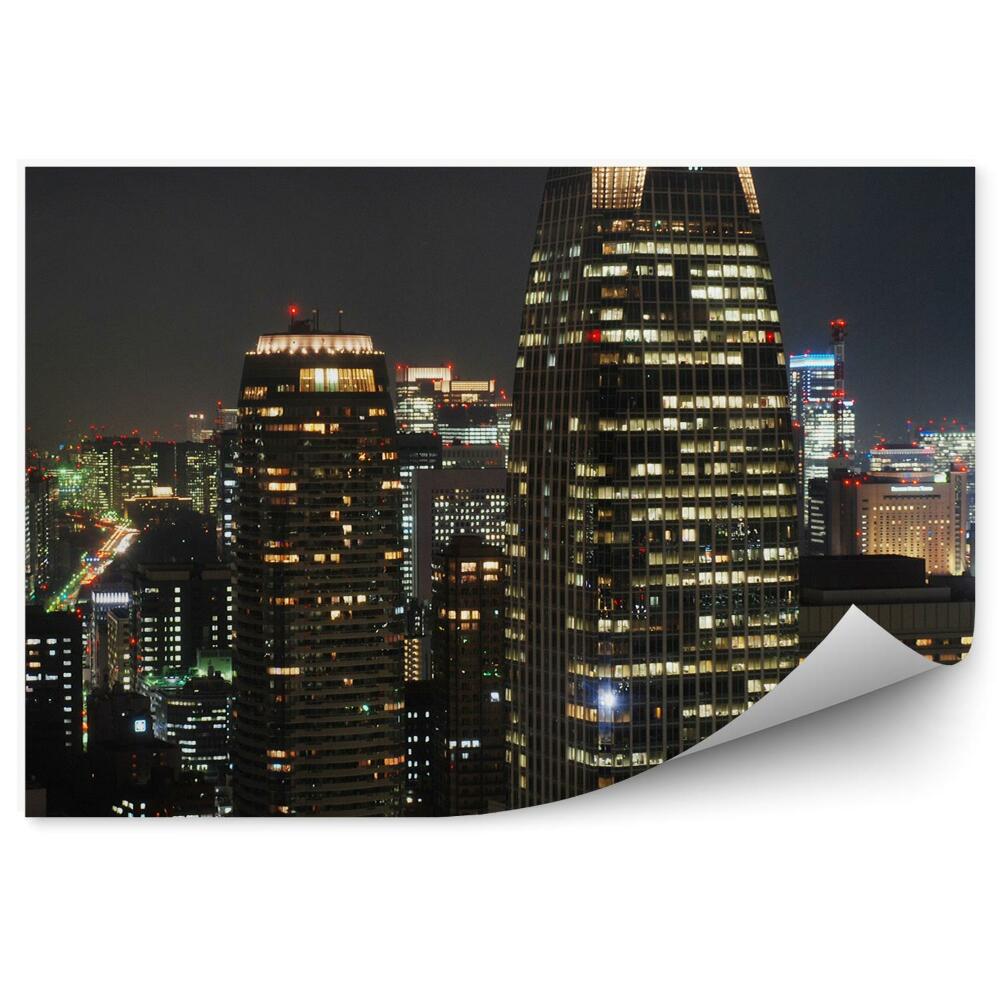 Fototapeta Mrakodrapy Tokio noc