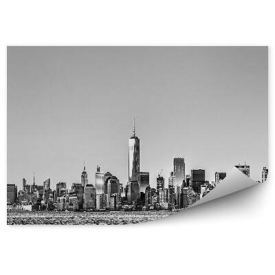 Fototapeta na stenu Panoráma Mesta Rieky Lode Čiernobiela