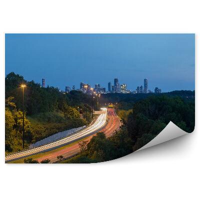 Fototapeta na stenu Mrakodrapy svetlá cesty stromy les nebo Austrália