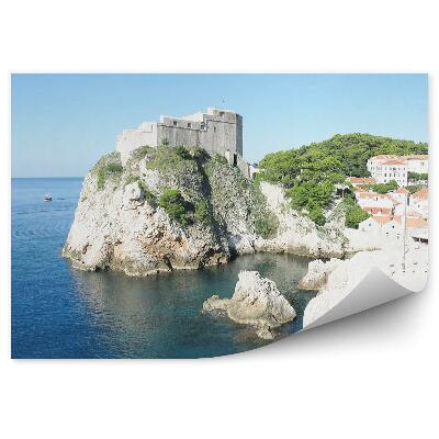 Fototapeta Pevnosť Lovrjenac Dubrovník budovy more lode delá stromy nebo