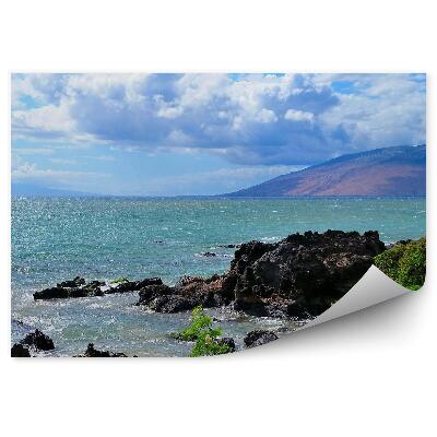 Fototapeta Džungľa skaly oceán hory obloha mraky Havaj