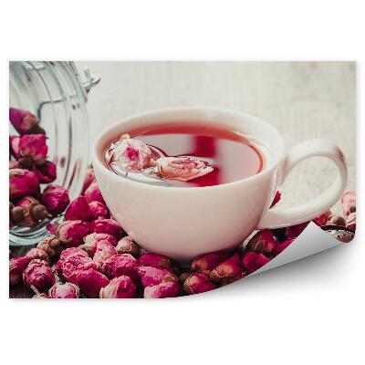 Fototapeta Púčiky ruží čajová šálka sitko nádoba