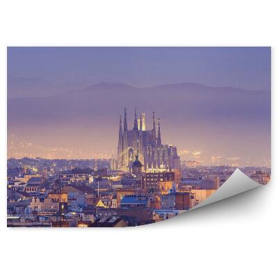 Fototapeta Barcelonské budovy katedrála nočný pohľad