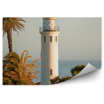 Fototapeta na stenu Maják palmy vlajka oceánu