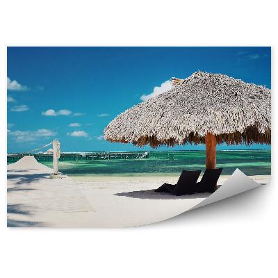 Fototapeta Krajina Tropický Raj Mólo Pláž Oceán Obloha Mraky