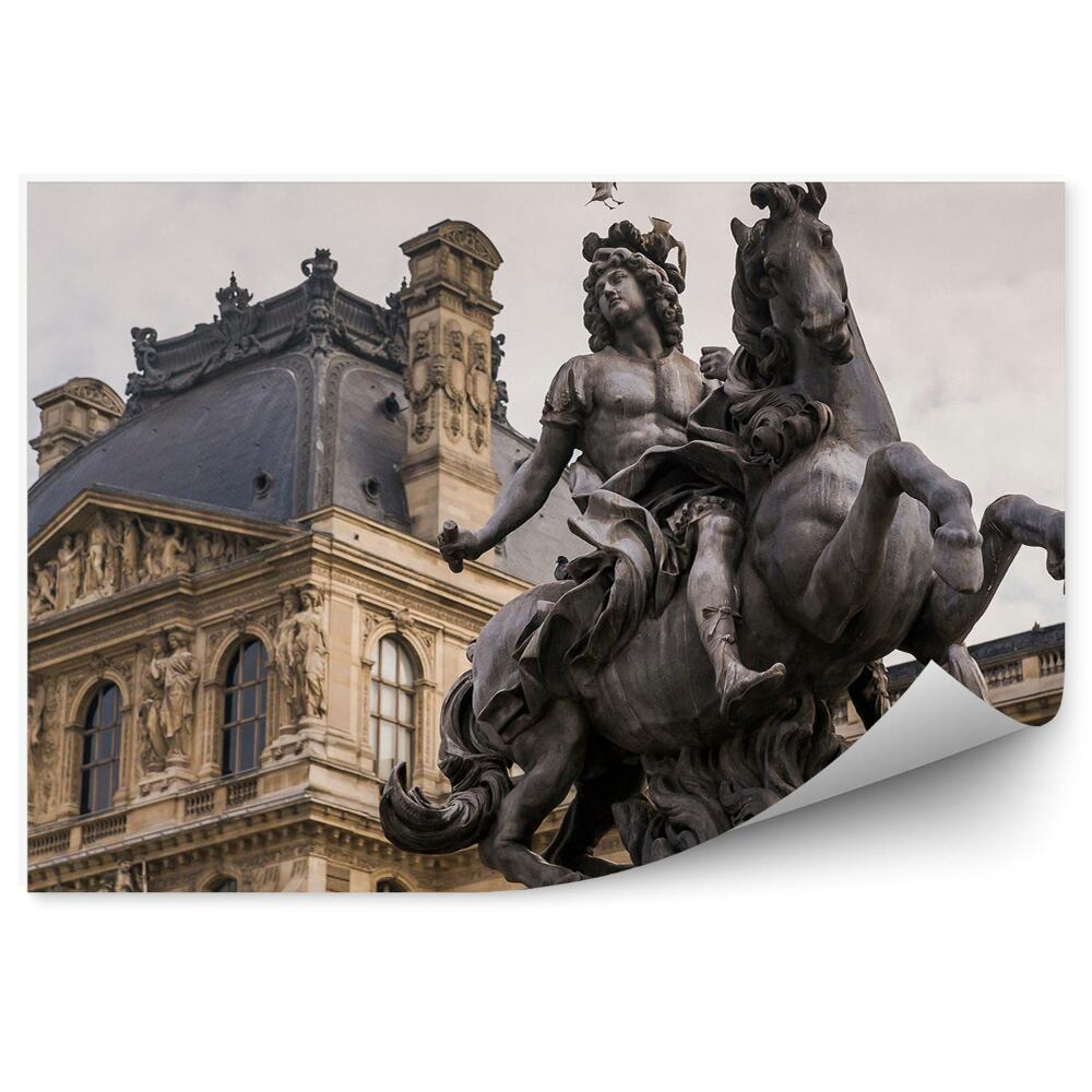 Fototapeta na stenu Múzeum Louvre jazdec na koni obloha mraky Paríž Francúzsko