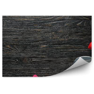 Fototapeta na stenu Športni čevlji lesene plošče