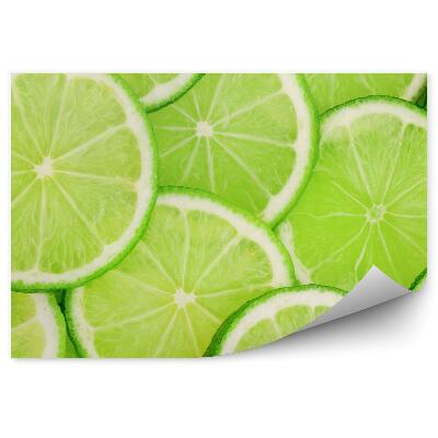 Fototapeta Zelené plátky limetky vzor rozptýleného ovocia