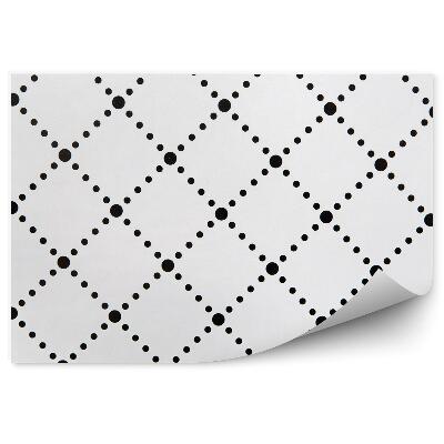 Fototapeta Biele pozadie čierne bodky kockované kosoštvorce