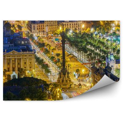 Fototapeta na stenu Barcelona pohľad z vtáčej perspektívy svetlá stromy budovy