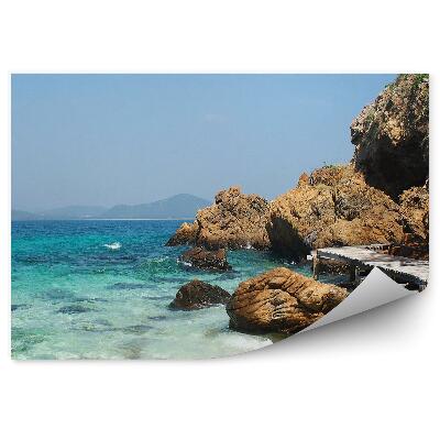 Fototapeta na stenu Lávka Vlny Kopce Skaly