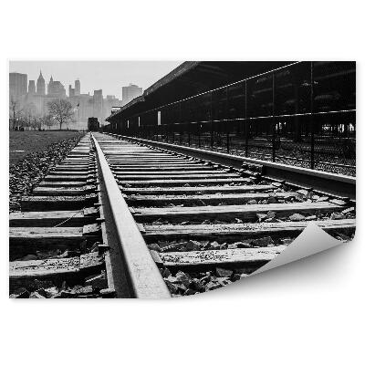 Fototapeta Vlaky Železničná Trať Mesto