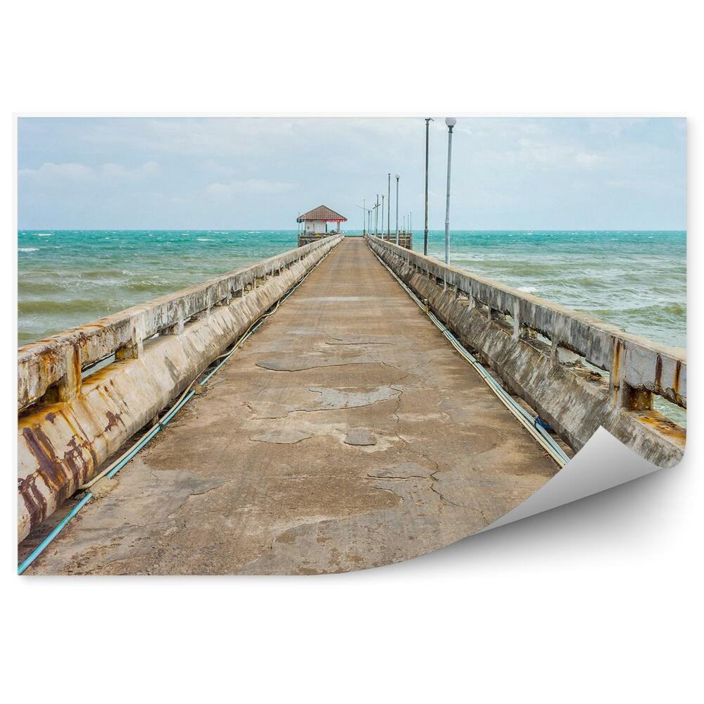 Fototapeta na stenu Betonski pomol modra voda valovi