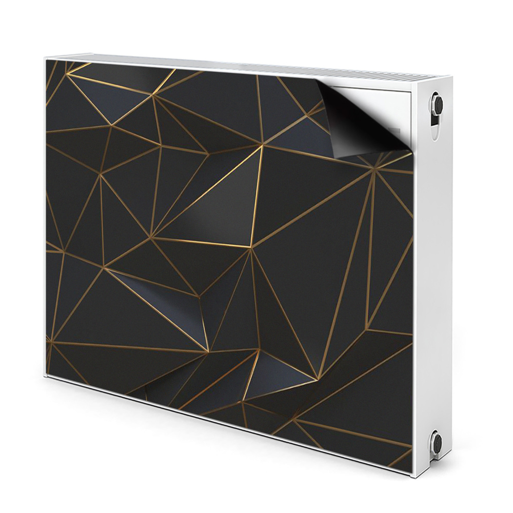 Dekoračný magnetický kryt na radiátor Geometrický zlatý polygonálny vzor