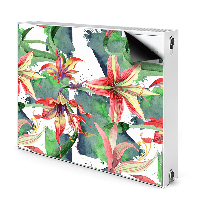 Dekoračný magnetický kryt na radiátor Akvarelové kvety a listy