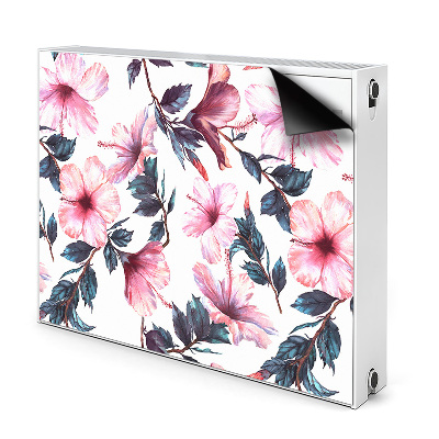 Dekoračný magnetický kryt na radiátor Ružové kvety a zelené listy