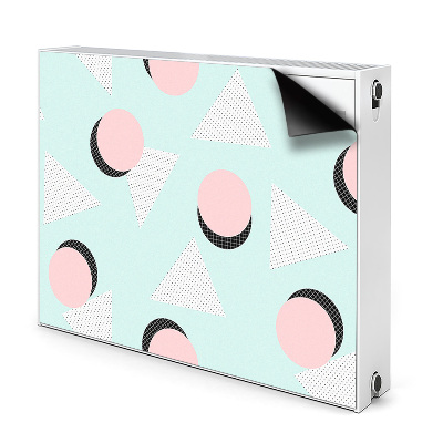 Dekoračný magnetický kryt na radiátor Geometrické tvary s pastelovými farbami