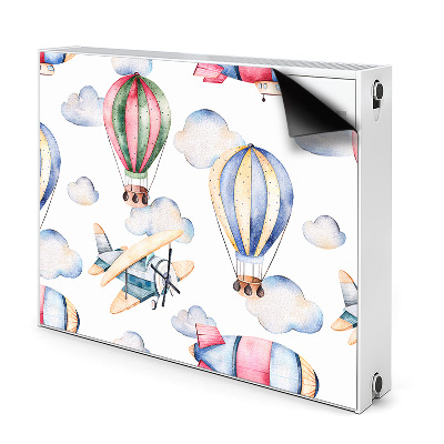 Dekoračný magnetický kryt na radiátor Balóny a lietadlá medzi oblakmi