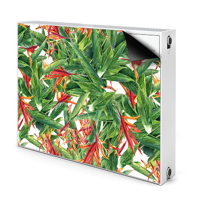 Dekoračný magnet na radiátor Tropické listy a kvety helicónie