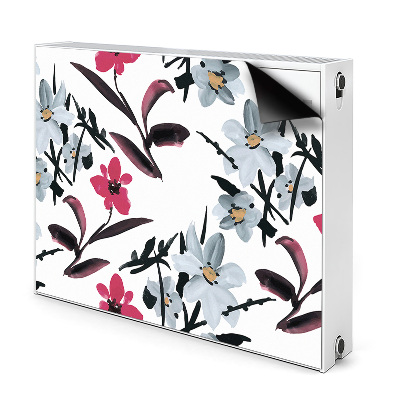 Dekoračný magnetický kryt na radiátor Kvetinový akvarelový vzor s listami