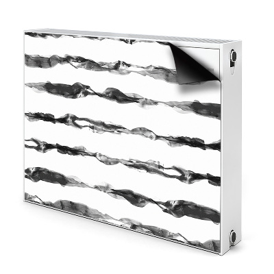 Dekoračný magnetický kryt na radiátor Čierno-biele abstraktné pruhy