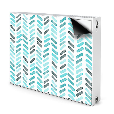 Dekoračný magnet na radiátor Modré a sivé šípové pruhy