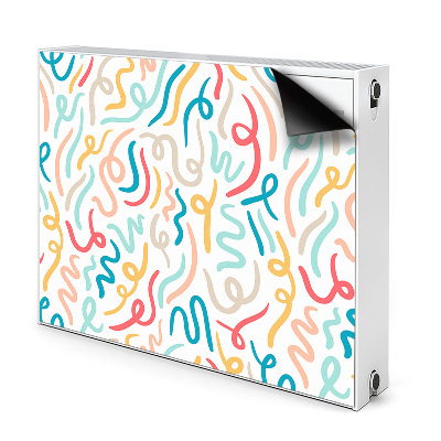 Dekoračný magnetický kryt na radiátor Farebné abstraktné vlnité čiary