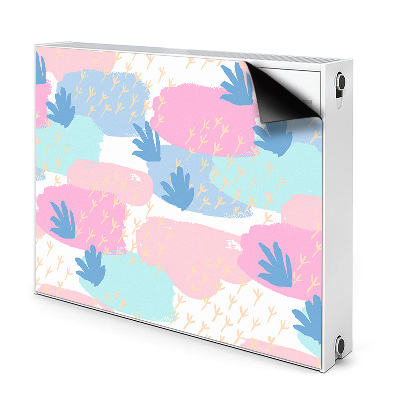 Dekoračný magnetický kryt na radiátor Abstraktné pastelové listové tvary