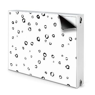 Dekoračný magnet na radiátor Čiernobiele kreslené kruhové bodky