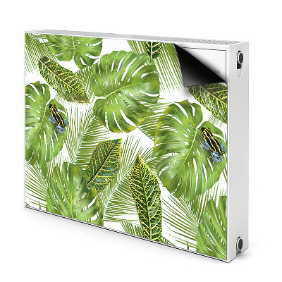 Dekoračný magnetický kryt na radiátor Tropické listy s exotickými žabami