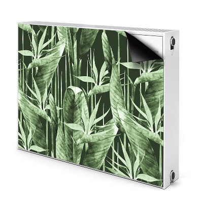 Dekoračný magnet na radiátor Tropické zelené listy na tmavom podklade