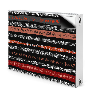 Dekoračný magnet na radiátor Čierno-červené pruhy s bodkami