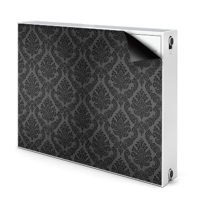 Dekoračný magnet na radiátor Elegantný čierny damaskový ornament